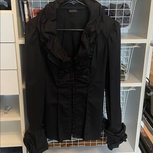 Black Ruffled Blouse Diego Reiga